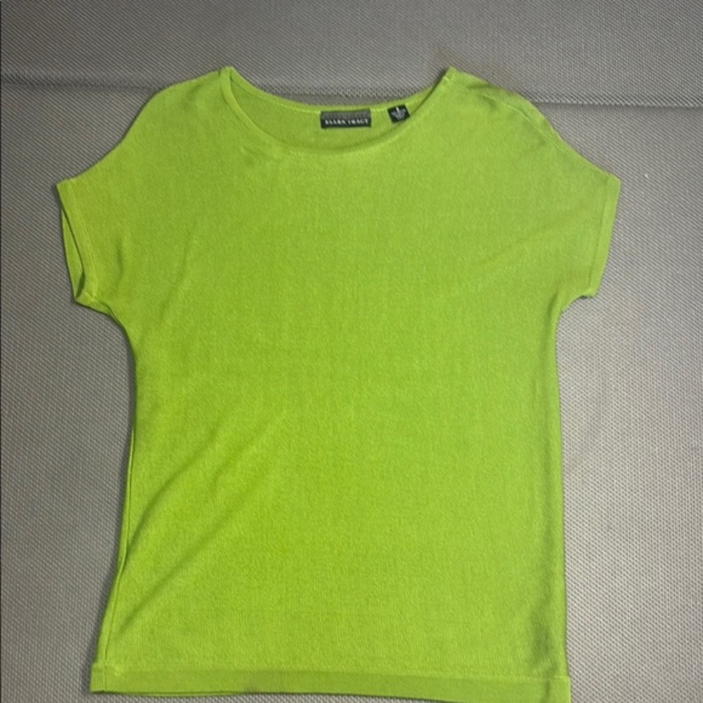 Ellen Tracy Green Blouse Relaxed Fit Lightweight
